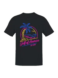 Neon Tropical Paradise Illustration Men's T-shirt - Picture 1 of 6