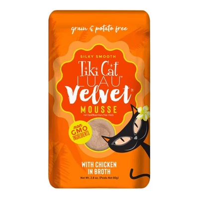 Tiki Cat Luau Velvet Mousse Wet Cat Food, Chicken, 2.8 oz. Pouch, 12 Count - Image 1 of 2