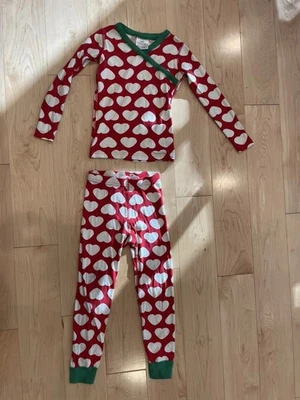 Hanna Andersson пижамы красное сердце девочек размер 5 * читать * - Изображение 1 из 4