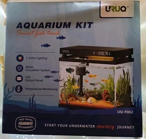 Kit de acuario inteligente para pecera: bomba de agua silenciosa de vidrio UHD de 7 L autolimpieza... - Imagen 1 de 7