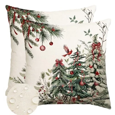  Christmas Pillow Covers 18x18 Inch,Outdoor 18" x 18" (Pack of 2) Green - Image 1 of 4