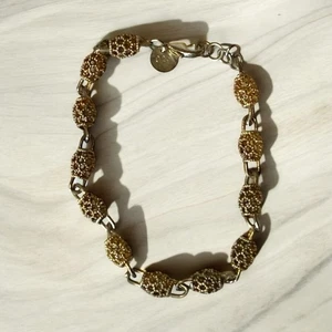 Sterling Vermeil Puffer Gliederarmband 7"-8" Gold strukturiert Ton 925 Silber 6g - Bild 1 von 7