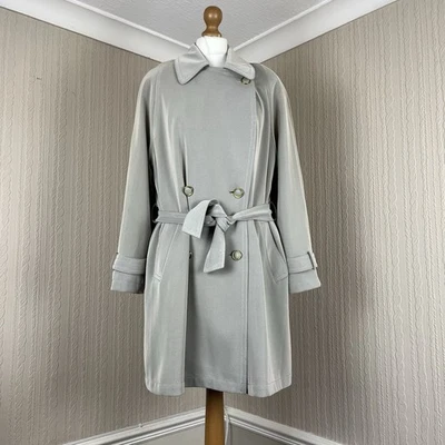 Vintage Ensign Light Grey Double-Breasted Trench Coat UK 10 / EU 38 – Mac Jacket - Image 1 of 4