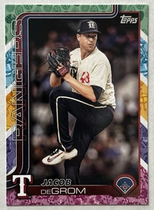 2025 Topps Easter Pastels Card #208 Jacob DeGrom Texas Rangers - Picture 1 of 6