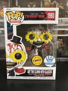 Funko Pop! Terrifier Art the Clown With Glasses #1593 Bloody Chase + Protector - Picture 1 of 6