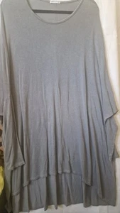 Made In Italy Grey Lagenlook Batwing Dip Hem Fine Knit Jumper Dress Plus Size - Picture 1 of 8
