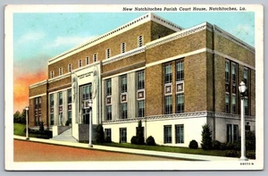 New Parish Court House, Natchitoches, Louisiana LA Vintage Postkarte 1943 - Bild 1 von 2