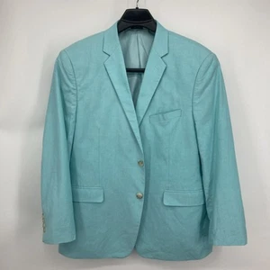 Saddlebred Cotton Blazer Men's 42S Turquoise Teel Blue-Green Spring Sport Coat - Picture 1 of 17