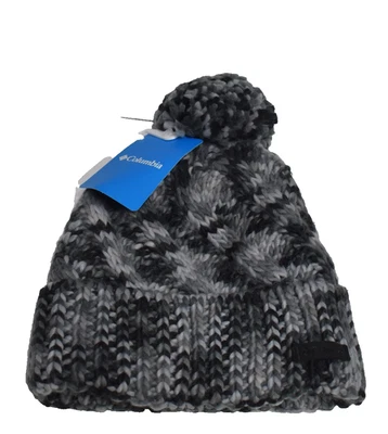 Columbia Bundle Up Fleece Lined Knit Beanie Hat Black Grey New! NWT - Image 1 of 4