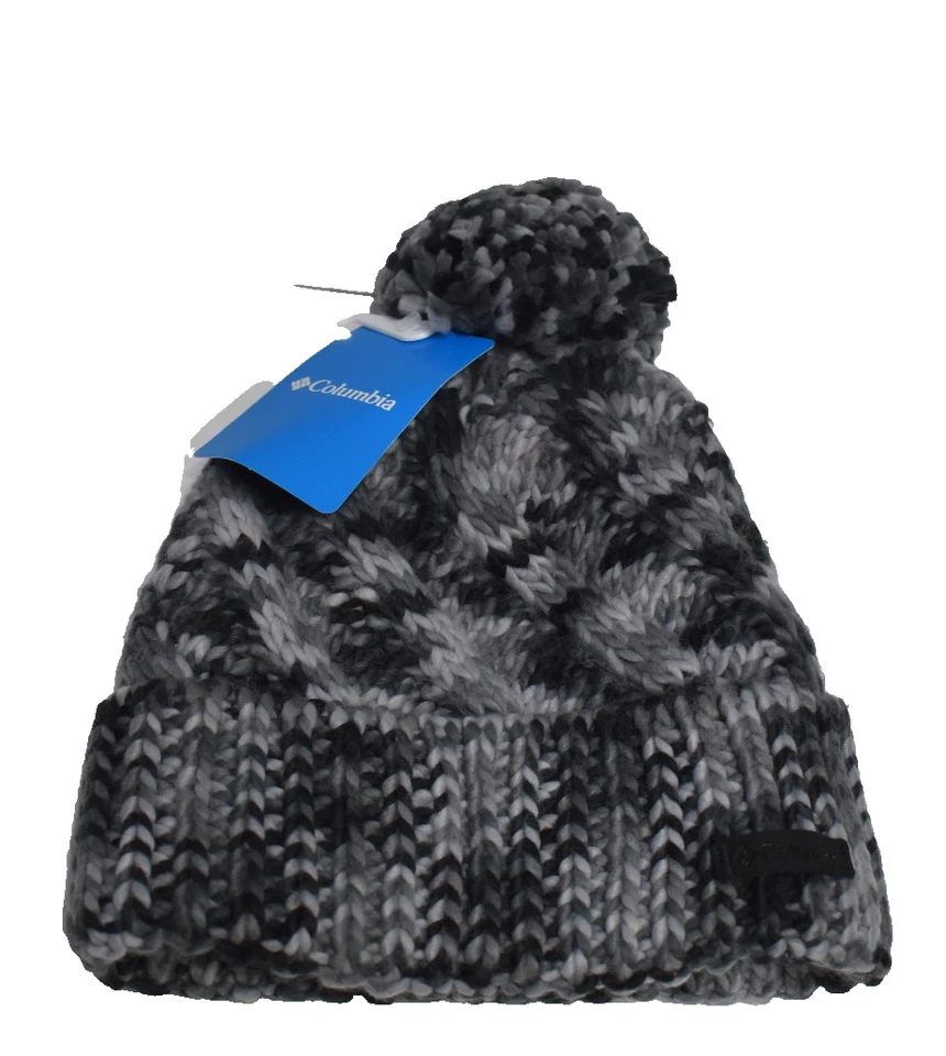 Columbia Bundle Up II Womens Pom Beanie O/S Black /Gray