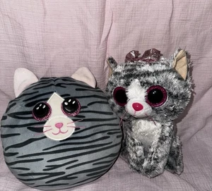 Ty Beanie Boos KIKI Kitty Cat Plush Lot Of 2 Stuffed Animals 9 Inch - Picture 1 of 7