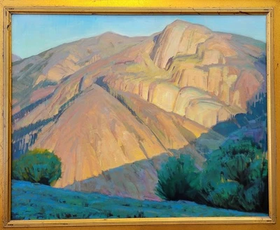 Mark Gale CO WY American Southwest Oil Painting Sunlit Mountain Sunset Fine Art - Image 1 of 4