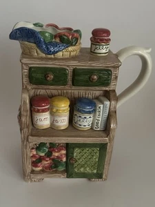 FITZ & FLOYD OMINBUS TEAPOT PITCHER 3D KITCHEN CABINET JAM APPLES VINTAGE 1995 - Picture 1 of 5