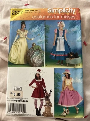 SIMPLICITY Matching Misses & Dog Costume Princess Historical Theme 6-12 Uncut - Image 1 of 2