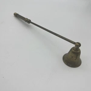 Vintage Brass Pivoting Cone Bell Candle Snuffer 10 Inches Long I - Picture 1 of 6