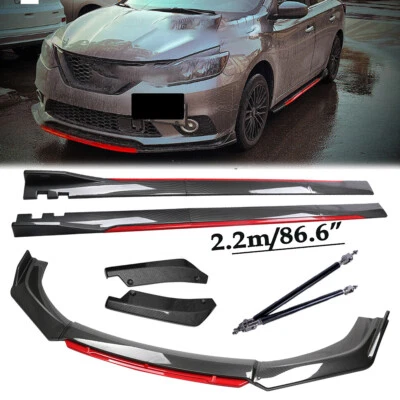 For Infiniti Q70 Q70L Front Lip Chin Bumper splitter Carbon Fiber Side Skirt Foto 1 de 4