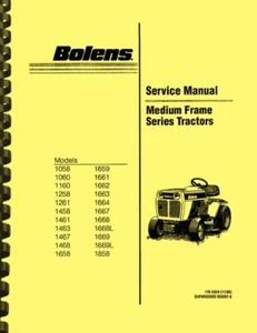 Bolens Medium Frame Lawn Tractor Shop Repair SERVICE MANUAL 176-2324 - Picture 1 of 6
