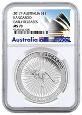 2017-P Australia $1 1 oz. Silver Kangaroo NGC MS70 ER (Exclusive Label) SKU43597