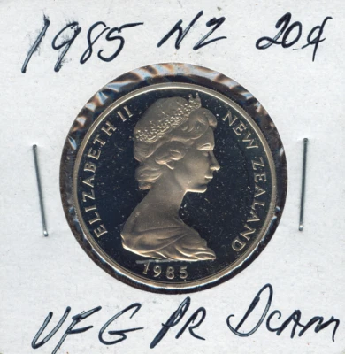 1985 New Zealand 20 Cents Ultra Finest Grade Proof DCAM Quality Sku: World #116 - Image 1 of 2