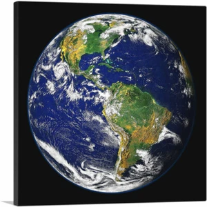 ARTCANVAS View Space North America South America Planet Earth Canvas Art Print - Picture 1 of 11