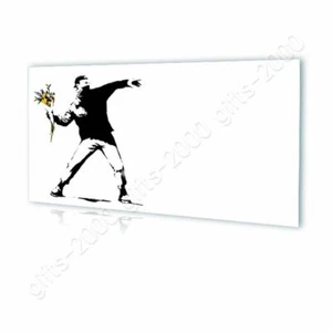 Flower Thrower by Banksy | Canvas (Rolled) | Wall art picture artwork HD - Picture 1 of 21