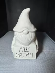 Rae Dunn Magenta Figural Gnome MERRY CHRISTMAS White 7.5" NEW (Z63) - Picture 1 of 5
