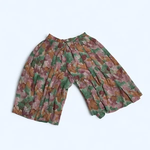 MICHELE Muted Colorful Short Length Culottes Size UK 10 US 6 Vintage Boho Floral - Picture 1 of 7