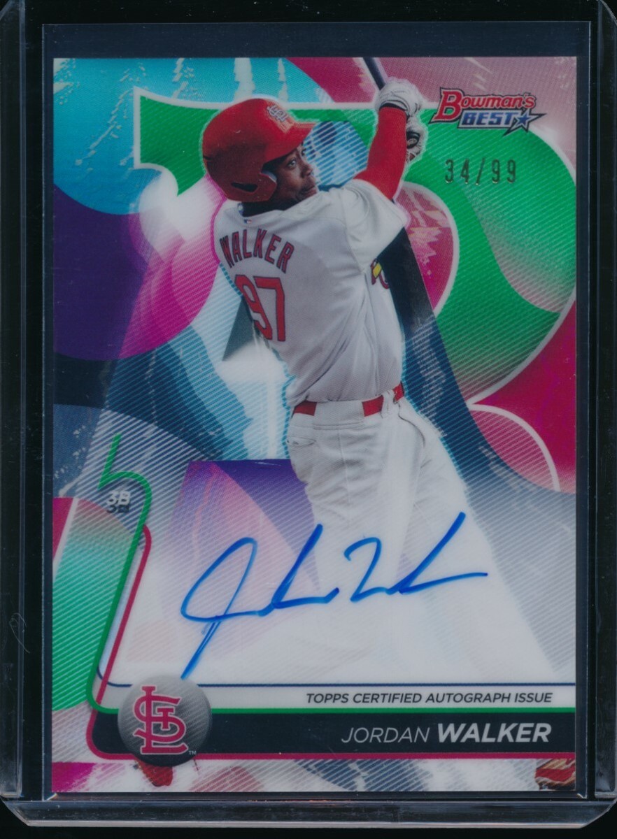 JORDAN WALKER AUTO 2020 Bowman's Best Autograph GREEN REFRACTOR