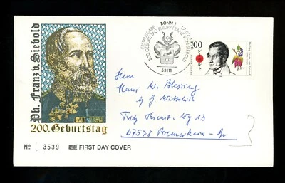 Postal History Germany FDC #1918 Philipp Franz Von Siebold medical 1996 - Image 1 of 2
