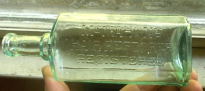 McMAHON'S RESTAURADOR DE CABELLO ESCASO 1890 BOTELLA SOPLADA A MANO DE NUEVA ZELANDA - Imagen 1 de 6