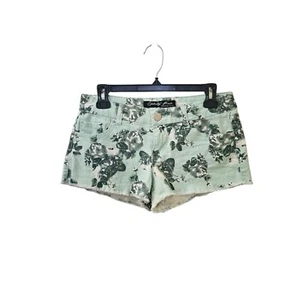 Celebrity Pink Green Floral Jean Shorts Size 5 Low Rise Cotton Spandex - Picture 1 of 6