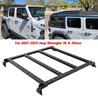 Cesta de carga con portaequipajes de techo para Jeep Wrangler JK JL Unlimited Gladiator JT 2007-2025 Foto 1 de 4
