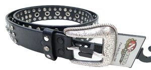 Nocona Western Leather Belt Studded Black Women Size Small 1.25"x28"-32" - Picture 1 of 9