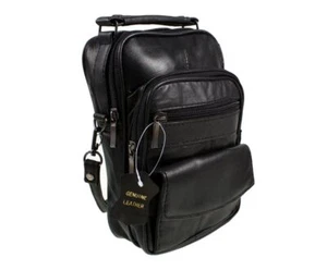 New Leather Mens/Ladies Sheep Nappa Leather Shoulder/Carry/Travel/Flight Bag - Picture 1 of 3