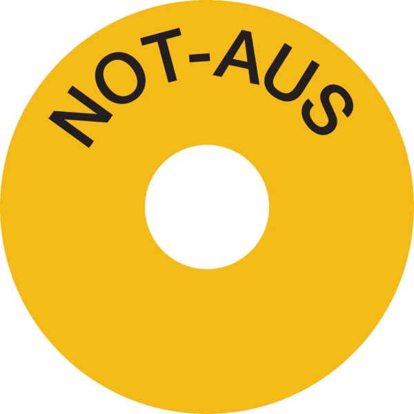 KÖNIG WERBEANLAGEN Not Aus Schalter Kennzeichung schwarz 80mm Aufkleber