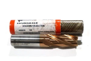 BRUBAKER, 3/4" HSS FINE PITCHED ROUGHER END MILL, #96345-84-B A699 - Picture 1 of 5