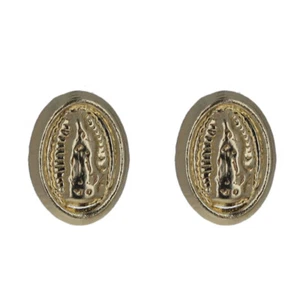 14KT Gold Guadalupe Studs, Screw back Closure, Genuine 14 karat Gold, E14K105 - Picture 1 of 3