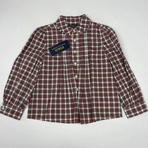 Polo Ralph Lauren Girls Size 4 Holiday Plaid Button Up Shirt Long Sleeve - Picture 1 of 9