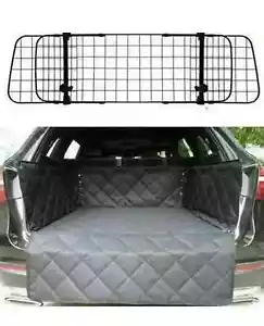 Heavy Duty Mesh Dog Guard And Quilted Boot Liner Pet Dog - For Fiat 500L - Picture 1 of 14