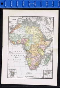 Afrika Kontinent -1899 antiker Kartendruck - Bild 1 von 1