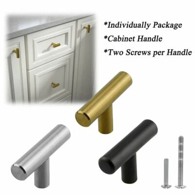 Tiradores redondos de puerta de gabinete de acero inoxidable tiradores de cajón perilla en T de un solo orificio Foto 1 de 4