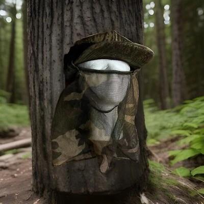 RealTree Camouflage hat SnapBack & Foam cap with Camo Net Face Mask Made in USA - Image 1 of 4