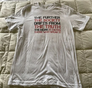 “The Further The Society…” Cotton T-Shirt LARGE - Picture 1 of 2