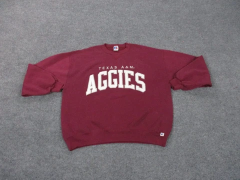 Vintage Texas A&M Aggies Sweatshirt Adult XL Red Pullover Russel USA 90s Mens Cover