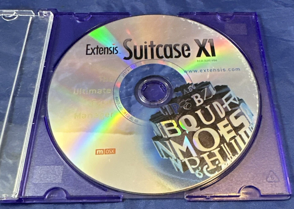 Extensis Suitcase X1 The Ultimate Font Manager CD-Rom ECD Suit V06 Mac Disc Only - Image 1 of 3