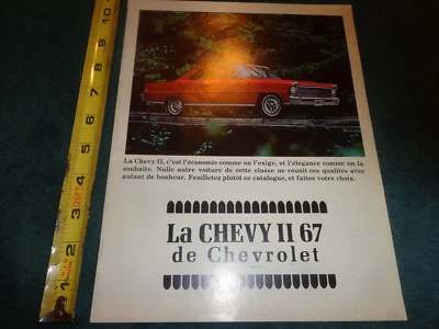 Chevrolet Chevy II 1967 NOVA FOLLETO DE VENTAS/CATÁLOGO ORIGINAL EN FRANCÉS/FRANCÉS Foto 1 de 4