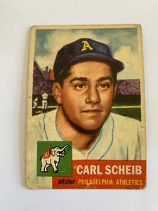 1953 Topps #57 Carl Scheib - Philadelphia Athletics - Rare & Vintage ! V2 - Picture 1 of 2