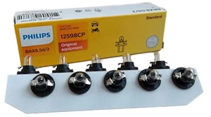 BAX BX8.5/2 black PHILIPS 1.2W 12V 10 Stück Instrumentenbeleuchtung 12598CP - Picture 1 of 3