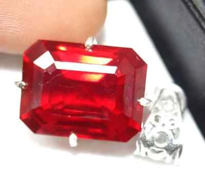 Zertifiziert 30 CT Natürlich Rot Rubin Lose Edelstein 925 Solid Silber Anhänger - Bild 1 von 4