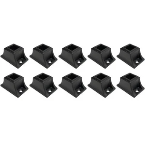 Flacher Schuh zum Abschrauben mit Schrauben 1/2" quadratische Baluster - Satinschwarz 10 Stck. DH-58 - Bild 1 von 8